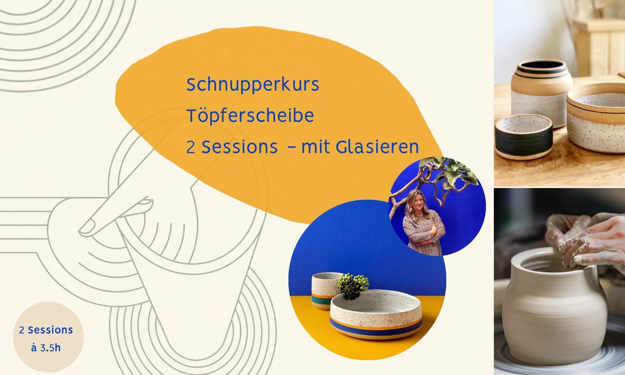Schnupperkurs Töpferscheibe: 2 Sessions  - mit Glasieren